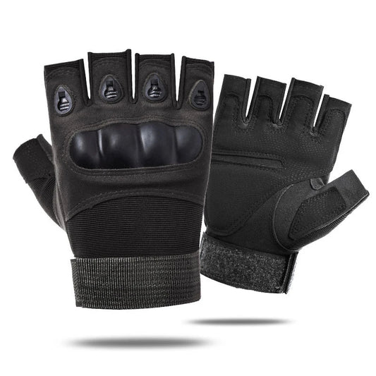 Men’s Tactical Half Finger Gloves Hard Knuckle Combat Hunting Airsoft Motorcycle Fingerless Gloves