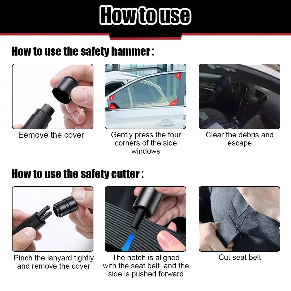 Car Emergency Escape Tool – Window Breaker & Seat Belt Cutter for Safety Emergencies