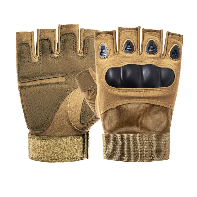 Men’s Tactical Half Finger Gloves Hard Knuckle Combat Hunting Airsoft Motorcycle Fingerless Gloves